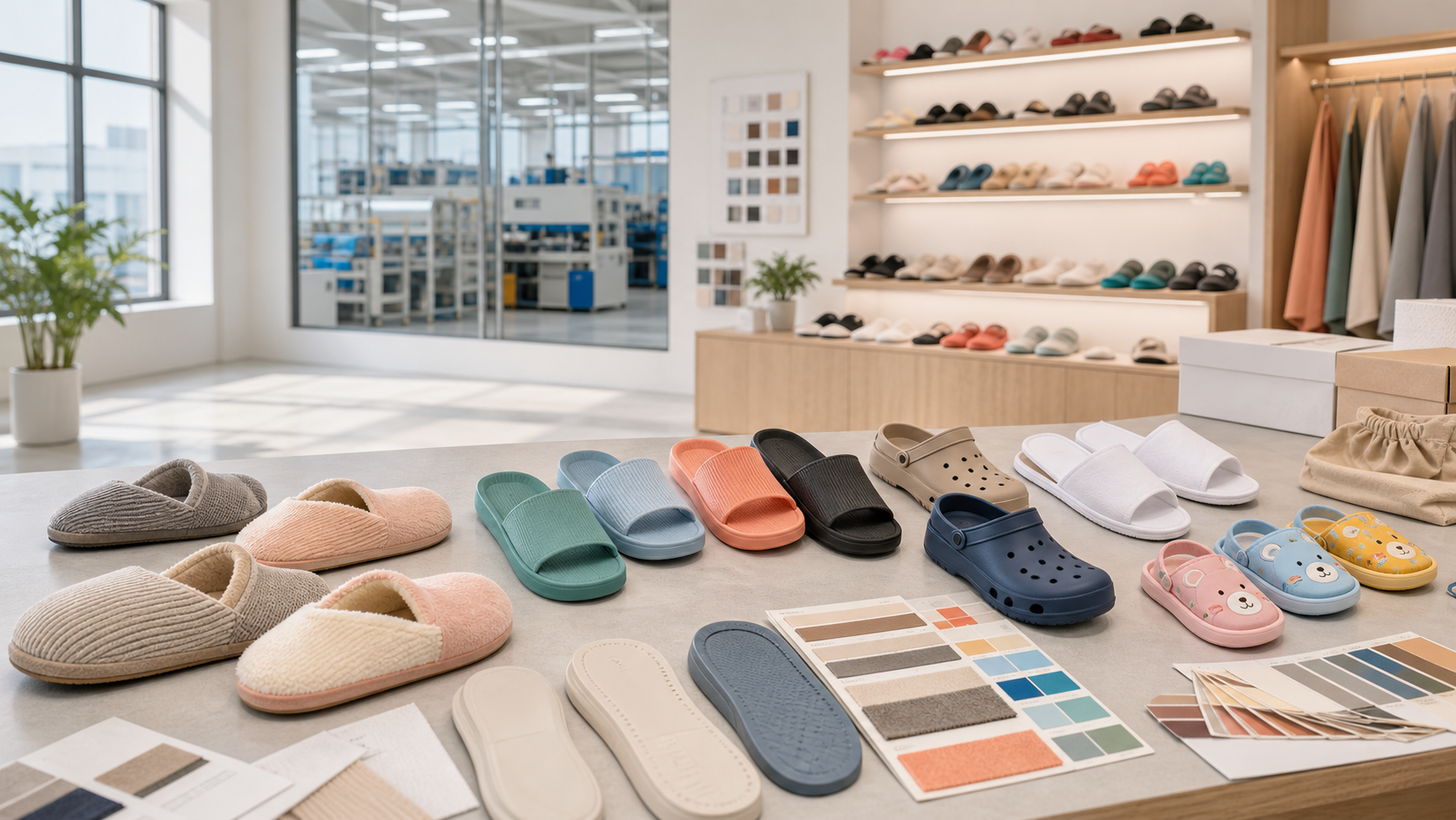 Hotel slipper supply display